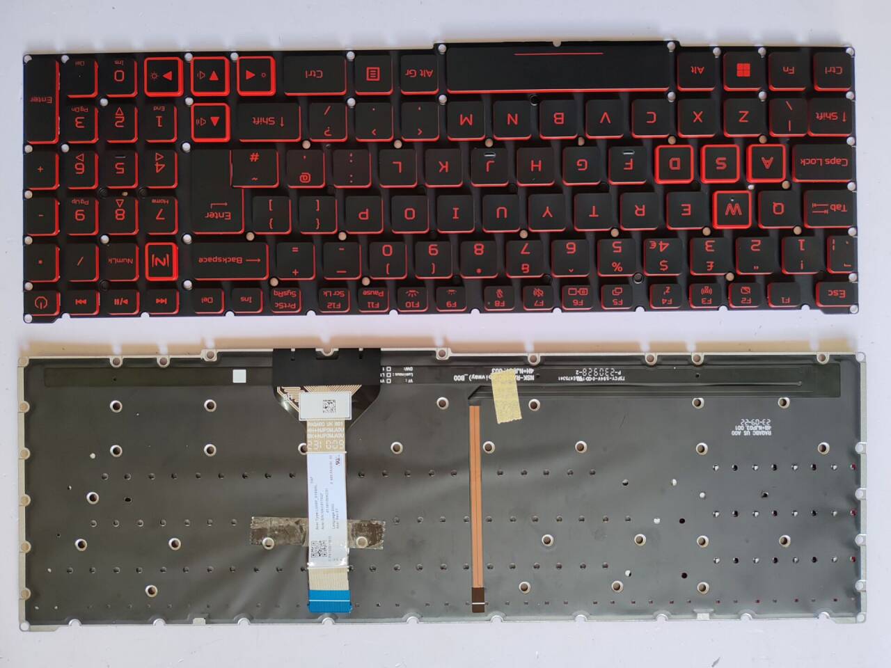 Picture of New Replacement Laptop Keyboard For ACER AN515-57/AN515-45 BLACK Backlit,Red Printing,Red side UK Layout